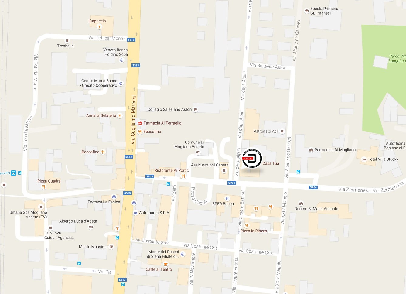 dettaglio mappa posizione assistenza tecnica a Mogliano V.to