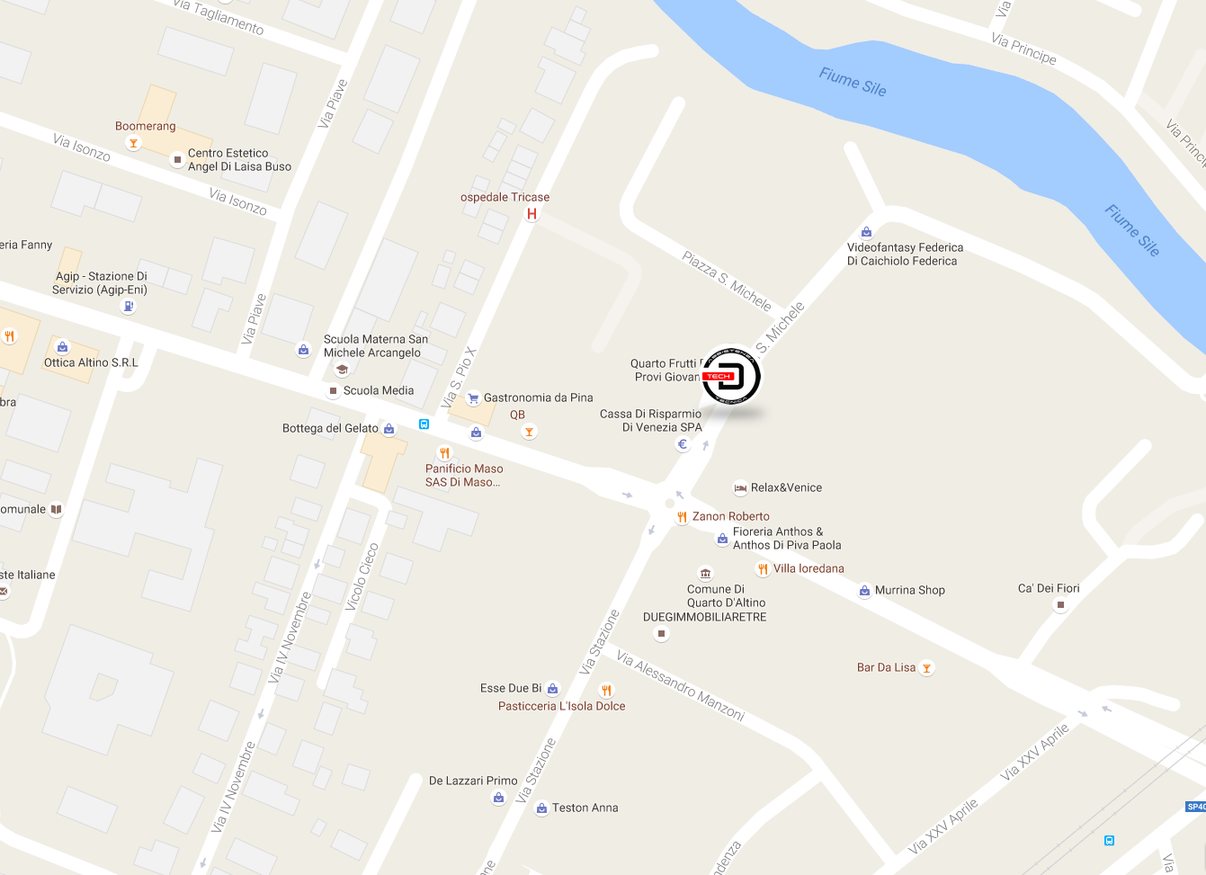 dettaglio mappa posizione assistenza tecnica a Quarto d'Altino