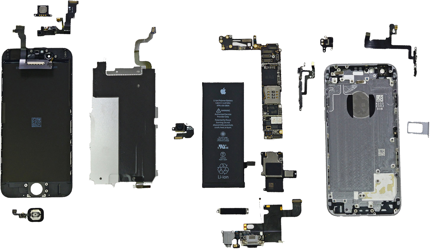 smartphone - componenti smontati