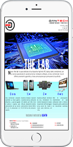 sito web con design responsive nell'esposizione dimensione smartphone posizione portrait
